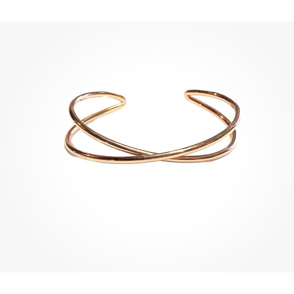 Tribe Alive Rose Gold Criss Cross Cuff Bracelet Adjustable‎ NEW in Pouch